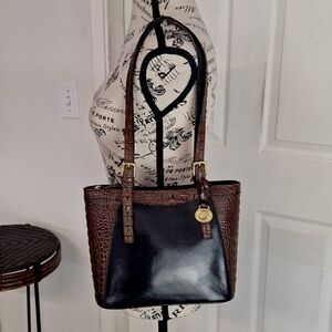 Brahmin Black and Brown Shoulder Bag